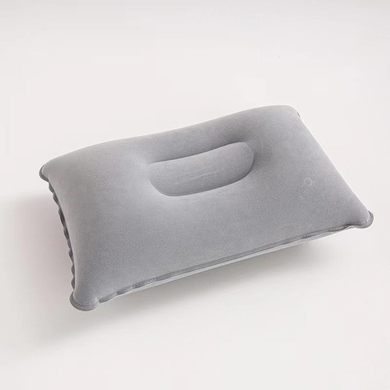 

Сверхлегкая надувная подушка Маленькая квадратная флокированная ткань Воздушная подушка Пляжная подушка для пеших походов, кемпинга, путешествий, сна, отдыха за столом 34x22cm светло-серый