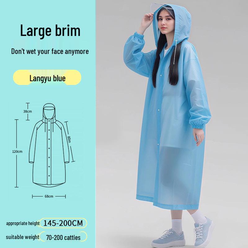 Reusable Full-Length Women's Raincoat for Outdoor Use