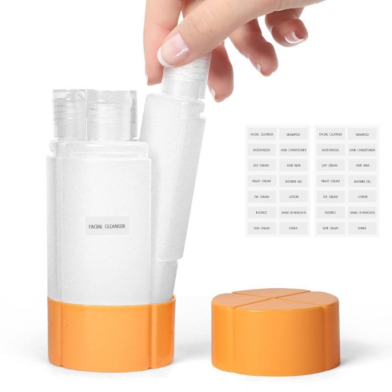 

4-in-1 Leak-Proof Bottle 4 * 60ml for Travel Gym Camping Carry-On Travel Size Toiletries Shampoo Lotion Bottle оранжевый