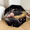 1pc Elegant Feathers and Roses Composition Umbrella with Plastic Handle,Suitable for All Seasons Home Travel Outdoor UmbrellaDD392