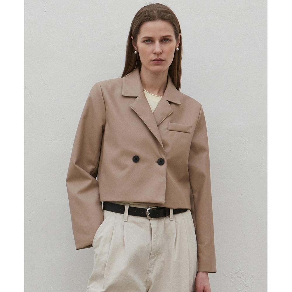 

NICK&NICOLE ВЕГАНСКАЯ ДВОЙНАЯ КУРТЧАЯ КУРТКА_БЕЖ