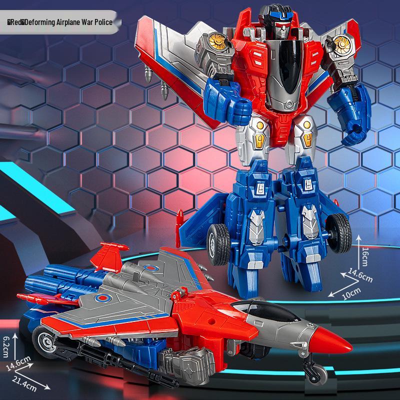 Kids' Transforming Military Tank and Airplane Robot Toy Set