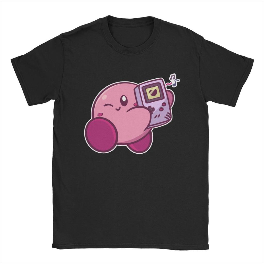 Kirbys Retro Japanese T-Shirts Men Women Nostalgia Childhood ACT Game Awesome Pure Cotton Tees Round Neck T Shirt Clothes