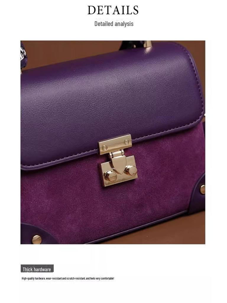 Women's Luxury Purple Crossbody Handbag - Elegant Commuter Style