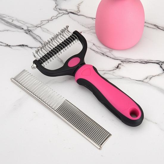 Pet Detangling Rake with Rake Cat Dematting Comb Double-Sided Undercoat Brush Deshedding Brush