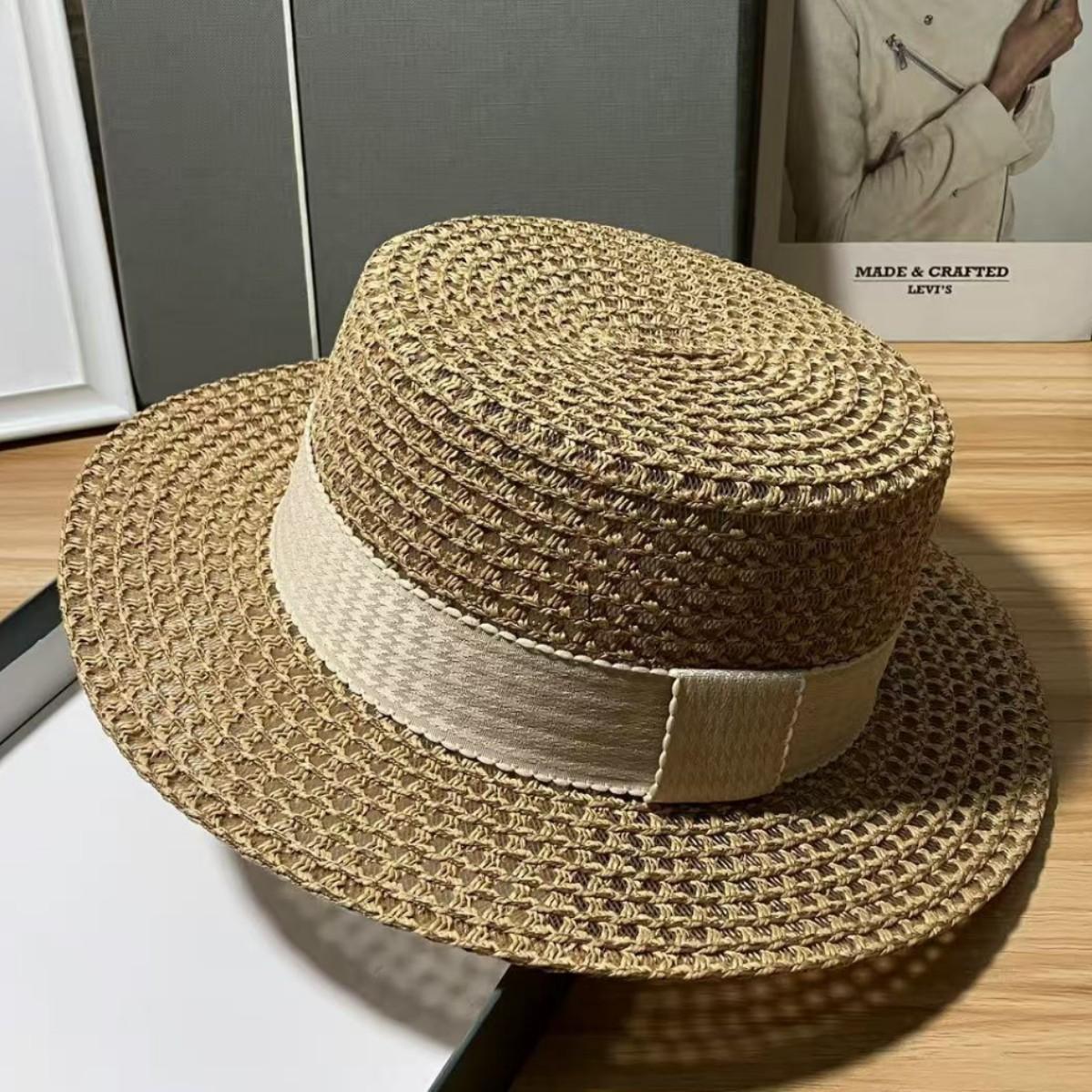 

2026 Korean Wide Brim Hollow Straw Sun Hat for Women, Large Head Size Face Slimming Beach Hat, UV Protection Summer Cap M 56-58cm хаки