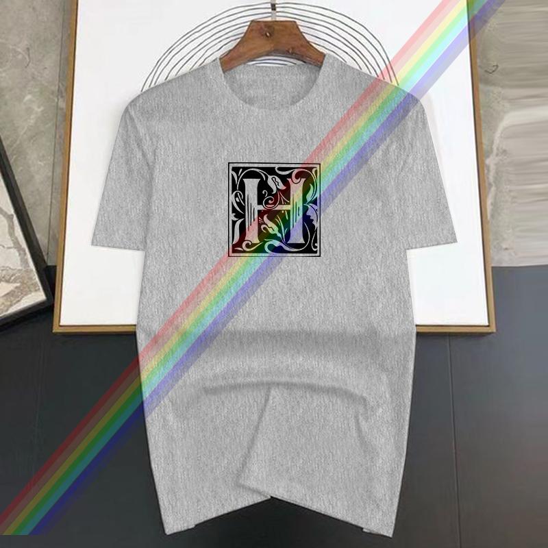 Black and White H Letter Print New Trendy T-shirt Women's Leisure Fashion Summer Round Neck T-shirt Pure Cotton Top Cupcakes