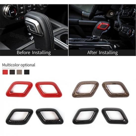 For Ford F150 Gear Shift Knob Trim Cover Carbon Fiber Decoration Bezel 2015-