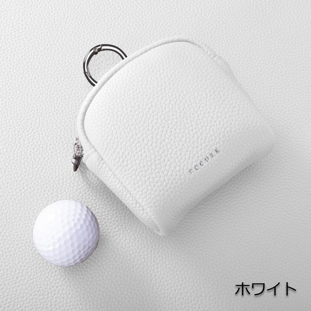 COGURE Golf Ball Case Genuine Holds 4 Carabiner Rotating Comes with Dedicated White Pouch, Leather, Men's & Women's, Balls, Ring, Clip, Box, CopGBC-B4