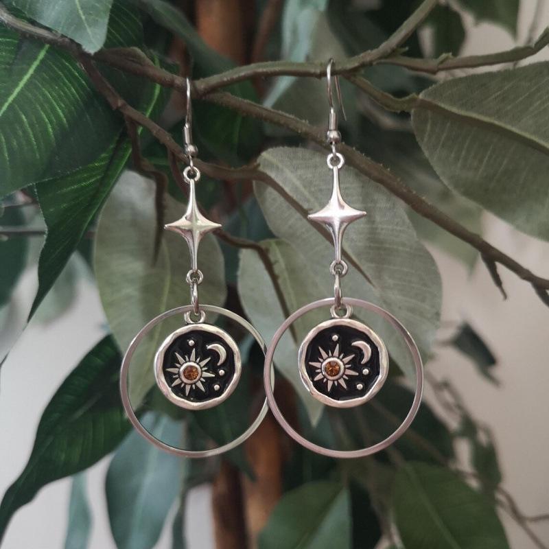 Moon Goddess Starlight Earrings - Enchanting Bohemian Jewelry with Y2K Rock Influence