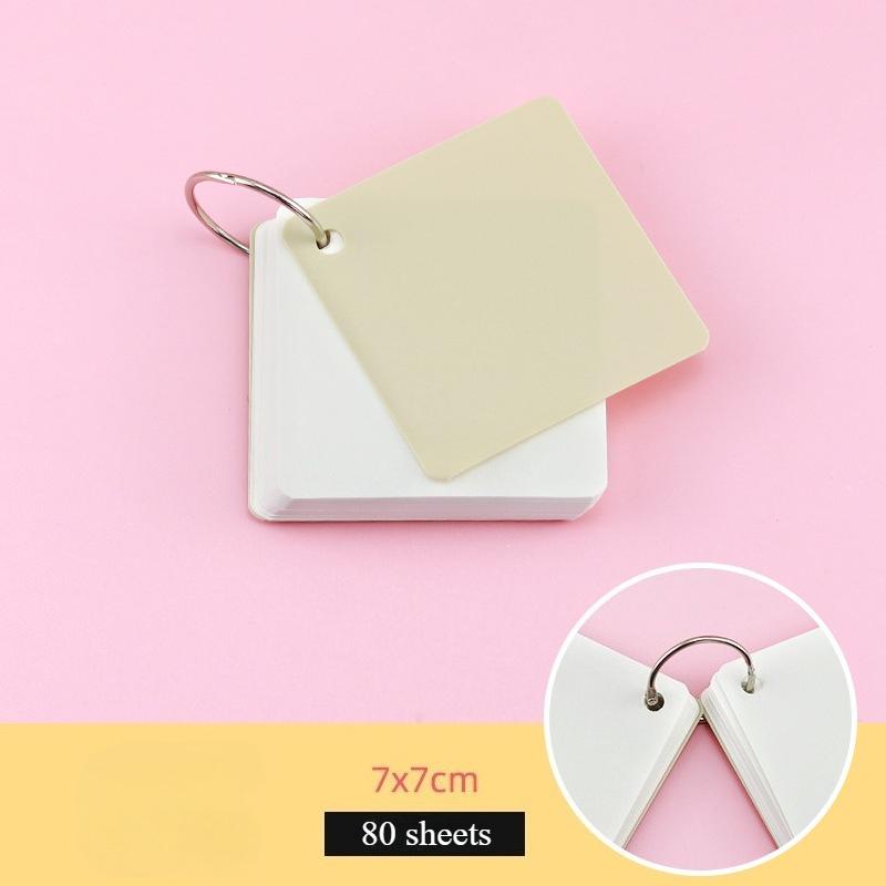 

Portable Pocket Memo Pads Blank Study Notepads for Memory Learning Studying Book 80sheets Blank Index Card with Ring Loose Leaf бежевий