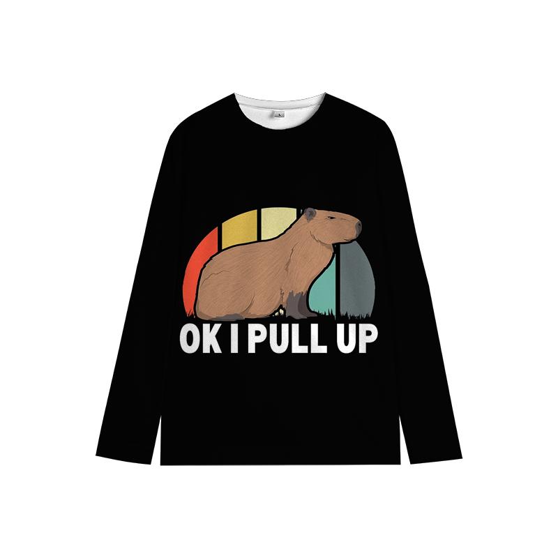Capybara Kids Crewneck Sweatshirt My Spirit Animal Soft Cartoon Print Comfy Unisex Casual Wear for Boys & Girls