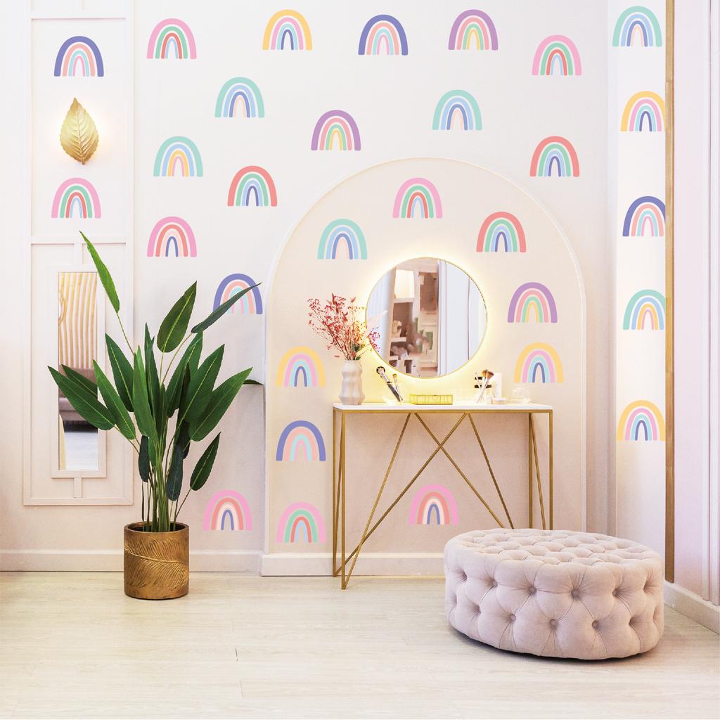 Rainbow wall sticker PVC cartoon cute dream kindergarten sticker bedroom children's room decoration self-adhesive wall sticker