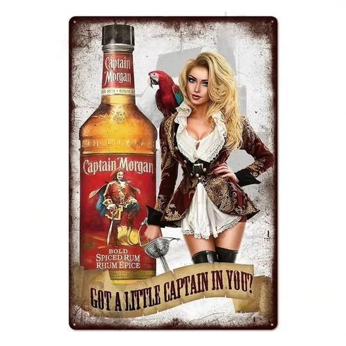

Captain Pirate Rum Tin Sign Vintage Bar Decor Man Cave Art Poster aluminum 20x30cm