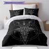 Bettwäsche mit Satansymbol-Muster, Steppbett-Set Bettbezug Kissenbezug Heim-Geburtstagsgeschenk (1 Bettbezug + 2 Kissenbezüge, ohne Füllung)