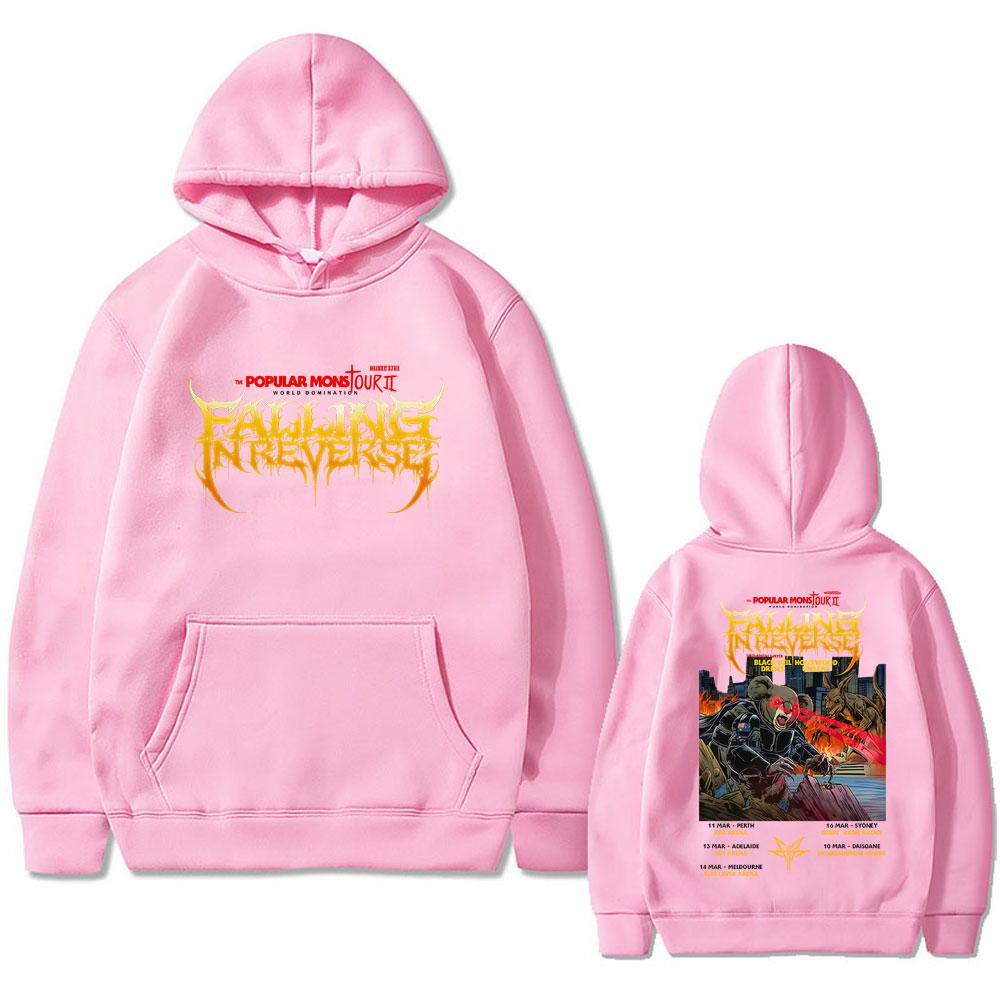Falling in Reverse Popular Mons Tour II Hoodie Men Women Rock Metal Oversized Streetwear Male Casual Sweatshirts