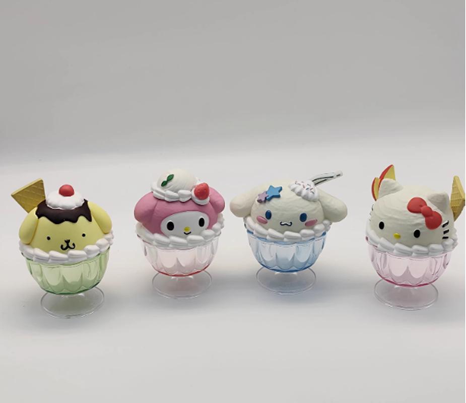 Kawaii Anime Figure Model Toys Dessert Ice Cream Cup Cinnamoroll Desktop Decoration Cute Surprise Box Toys Surprise Gift