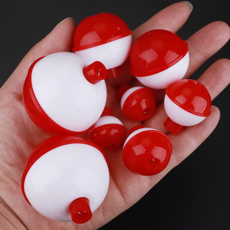 8Pcs/Set Fishing Bobbers Set Mix Size 2-4.5Cm Snap Hard Abs Fishing Floats Round Bobbers Push Button Buoy Floats Fishing Tackle