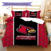 Louisville Cardinals Pattern Bedding Set Quilt Cover Pillowcase Home Decor Gift (1 * Duvet Cover + 2 * Pillowcase, Without Core)