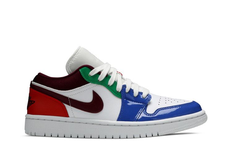 Women's Sneakers Nike Jordan 1 Low Multi-Color (Women's) White/Dark Beetroot-Hyper Royal
