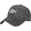Jesus Fish Christian Baseball Cap Washed Cotton Low Profile Adjustable Dad Hat for Unisex Women