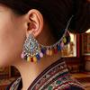 Pendiente de Borla con Cuentas de Aleación Ecológica de Colores y Conjunto de Colgante Bohemio