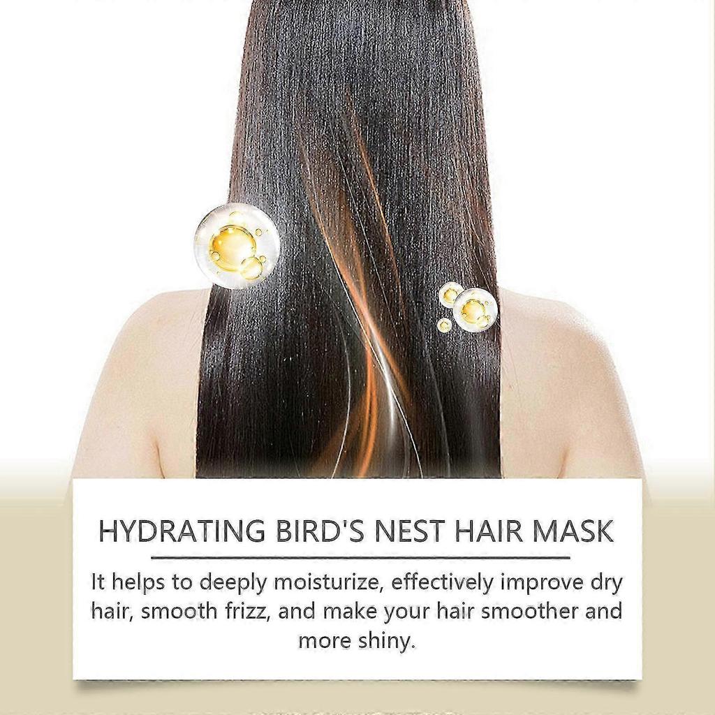 Nourishing Protein Hair Mask, Hydrating Bird's Nest Hair Mask Moisturizing Soft and Smooth Hair Care Mask Deep Conditioning Repairing Dry Damaged Hair
