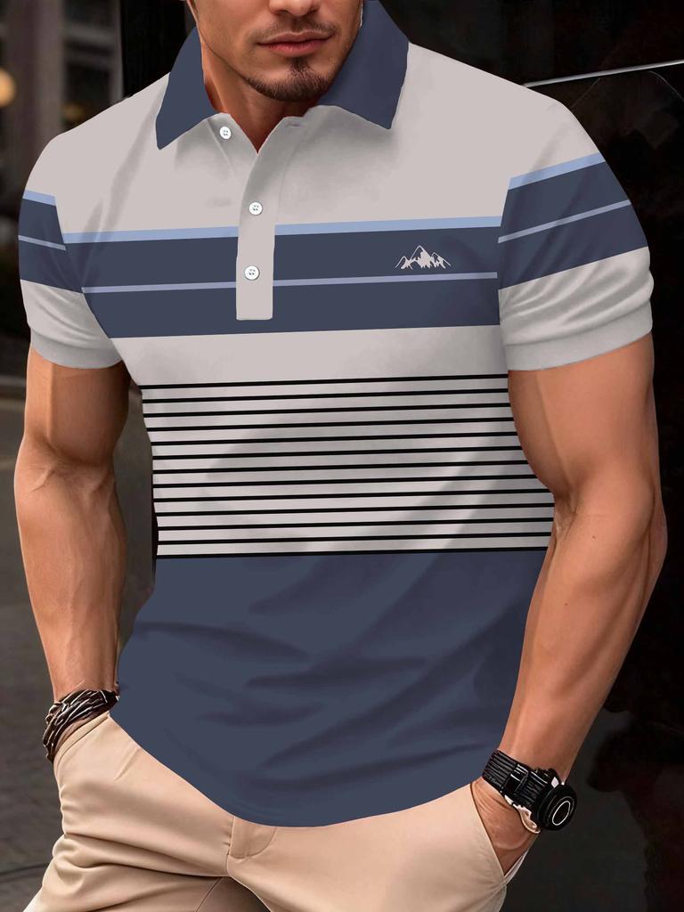 Printed Design – Not Textured Summer Men'S Casual Breathable Short-Sleeve T-Shirt, Men'S Clothing for Casual Summer Golf And Everyday Wear, Featuring