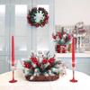 2PCS Plastic Holly Berry Pine Needles Branches with Pine Cones Artificial Flowers for Christmas Holiday Winter Table Decorations