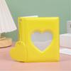Stylish 3Inch Mini Photo Album with Heart Cutout PVC Cover and 32 Pocket Picture Binder Idol Photocard Collect Book