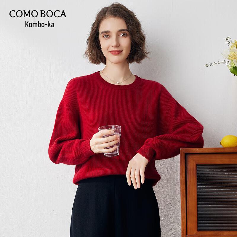 

Women s Round Neck Drop Shoulder Cashmere Sweater M