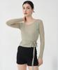 BIBYSEOB See-Through Wrap T-Shirt Khaki [T51]
