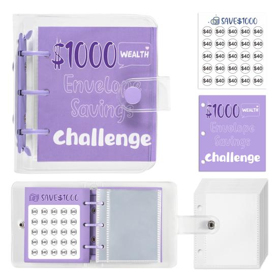 25 Envelopes Money Saving Challenge Binder Mini Cash Saving Budget Book to