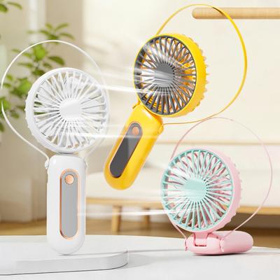 Handheld Fan with Folding Handle 6 Speed Strong Wind Hanging Neck Fan Portable Travel Outdoor Summer Small Personal Desk Fan