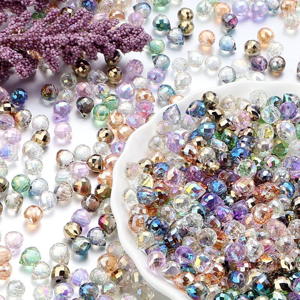 50 шт. Бусины Кристалл Клубника Разноцветные Граненые Стеклянные Рассыпные Бусины-Разделители Для Изготовления Украшений Своими Руками Ожерелья Браслеты Аксессуары