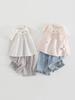 Korean Style Girls' Summer Two-Piece Set: Cute Printed T-shirt & Casual Pants for 1-Year-Olds