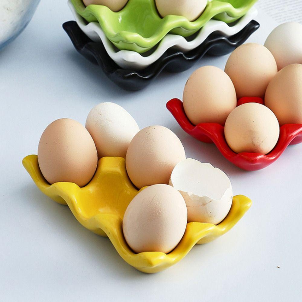 Anti-Slip Egg Box Ceramic Egg Storage Box Durable Eggs Case