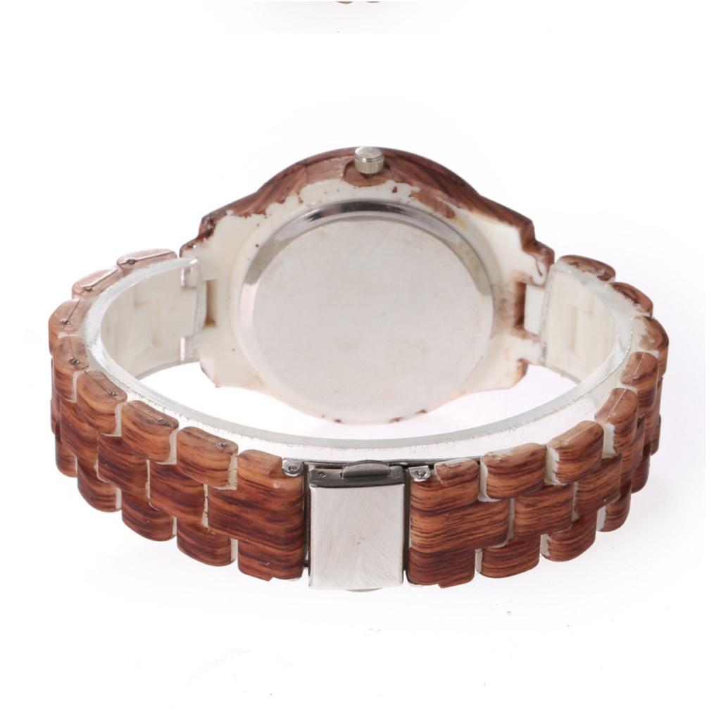 Uhr mit Bambusmuster, modisch, kreativ, aus Holz, Quarz, Sandelholz