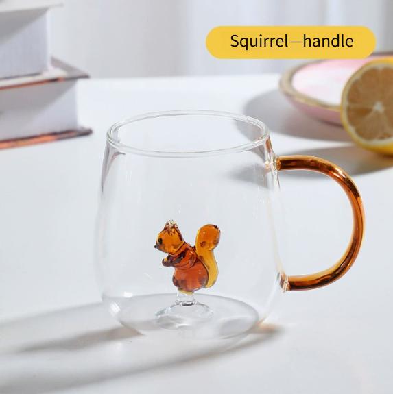 Pahar din Sticlă cu Bule 3D Realizat Manual Formă Tridimensională Animal și Plantă Formă Rezistent la Căldură Pahar Borosilicat pentru Băuturi & Cadouri