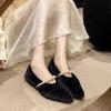 Fashion Pearl Beaded Fur Pointed Toe Flats Leopard Cotton Boots Winter Fashion New Short Plush Shallow Warm Shoes 2025 Trend Snwo Botas
