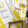 Luxury Art Geometry Yellow Grey Curtains Living Room Printed Tulle Window Curtain Home Balcony Decor Drapes Light Filtering For Area Made Of Polyester