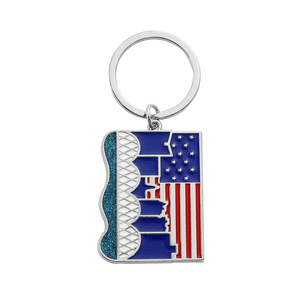 Independence Day-Themed Keychain: Flag, Cross, And Heart-Shaped Bottle Opener Alloy Pendant Charm