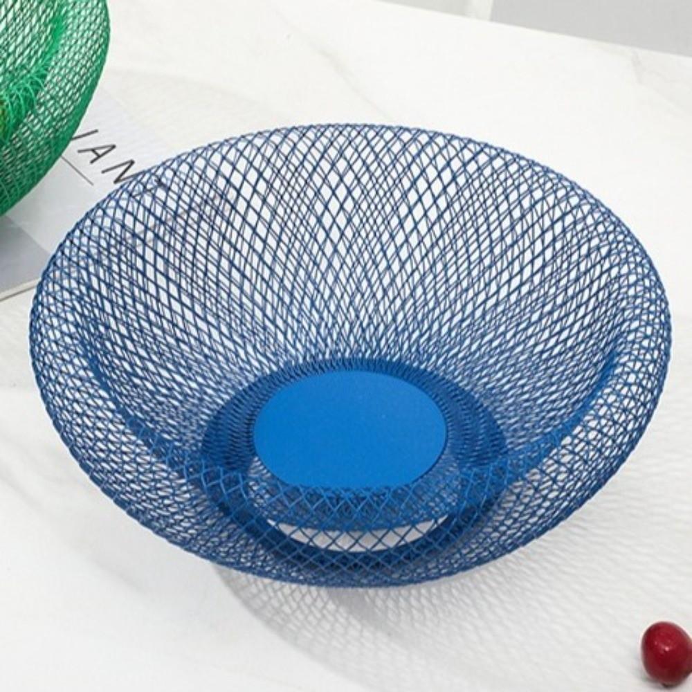 Nordic Style Double-layer Fruit Basket Iron Metal Fruit Tray INS Style Mesh Storage Tray  Kitchen
