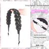 Rhinestone Fishtail Braid Headband Wig for Women's Realistic Hair Volume Increase