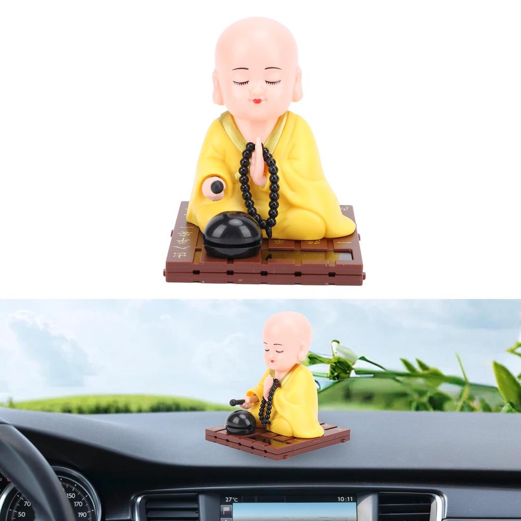 Little Monk Figurine, Solar Monk Figurine Sculpture, Little Monk Chanting Buddha Figurine Statue, Little