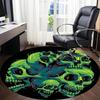 1pc Skull Heads Office Round Area Rug, Indoor Mat Suitable For Office, Under Office Chairs Bedroom Living Room Home Decor, Room Deco