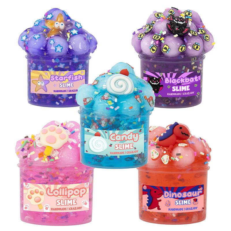 Festive Jelly Cube Crunchy Crystal Slime Kit, Soft Non-Sticky Stretchy Sludge, Ideal for Holiday Party & Festival Gifts