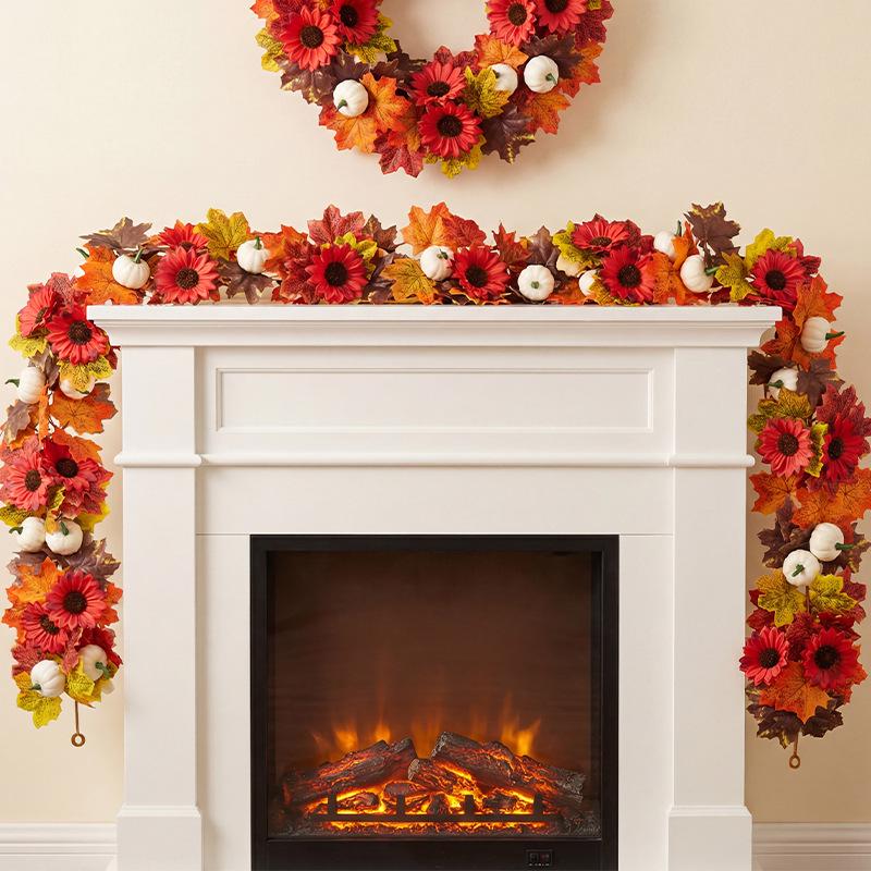 Artificial Maple Leaf Vine Autumn Thanksgiving Home Decor Greenery.