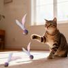 Feather Elastic Ball Toy Teeth Grinding Self-Entertainment Pet Toy for Cats