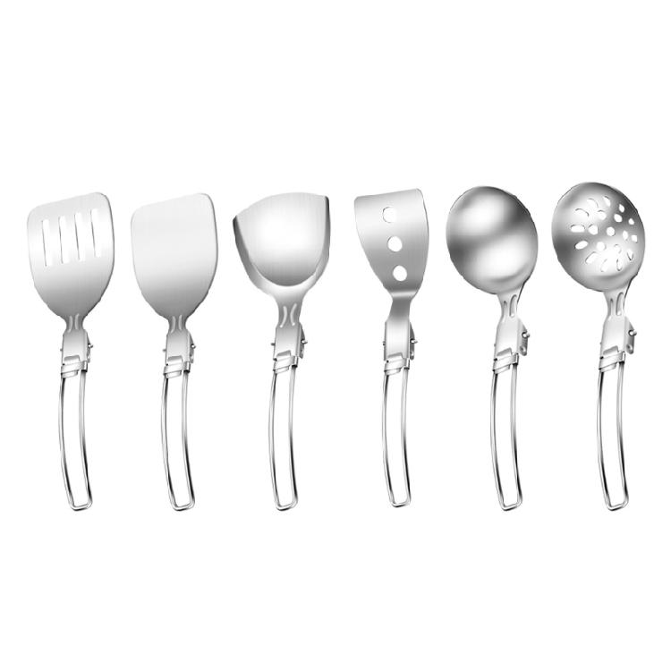 Stainless Steel Outdoor Cooking Foldable Utensils Set for Camping, Picnics and Backpacking Space Saving Cookware Set